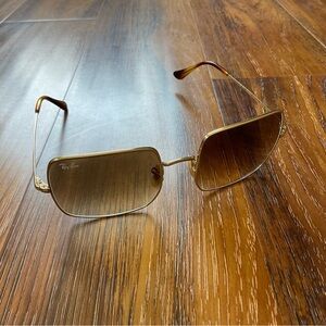 Ray-Ban 1971 Square Sunglasses Gold & Brown Gradient w/ Case